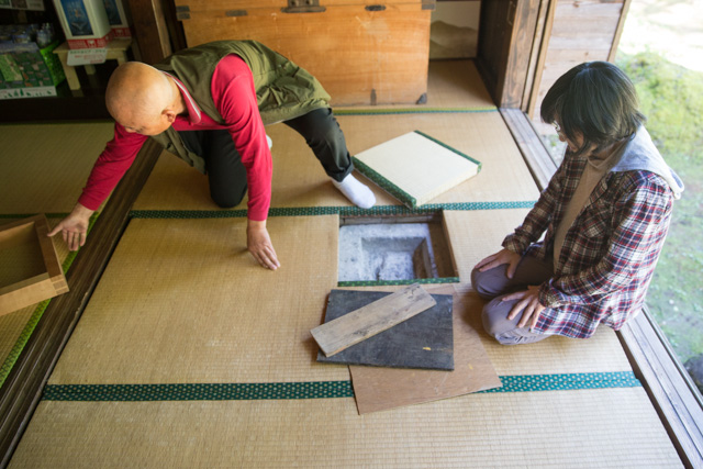 お茶席の畳をはいで呂をだしてみる