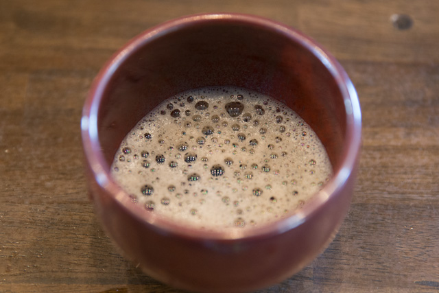 しっかり泡だったお茶